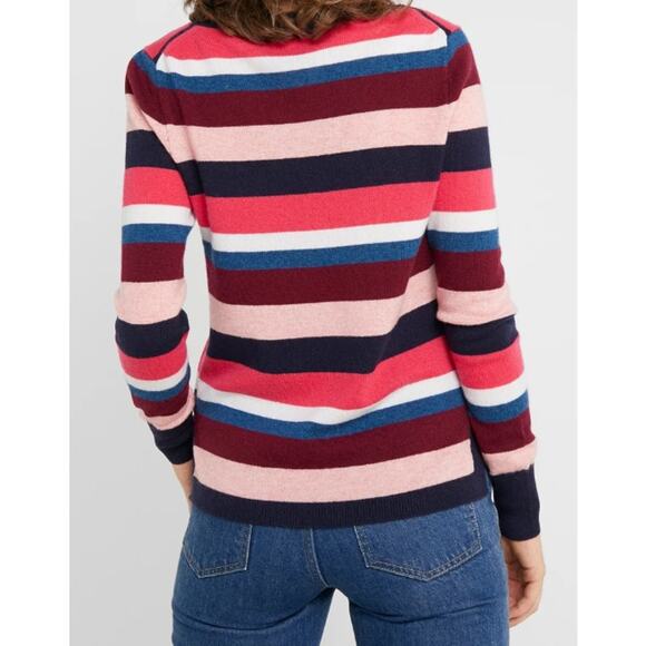 J. Crew 100% Cashmere Everyday Striped Sweater Top Crew Neck Pullover - Picture 13 of 13